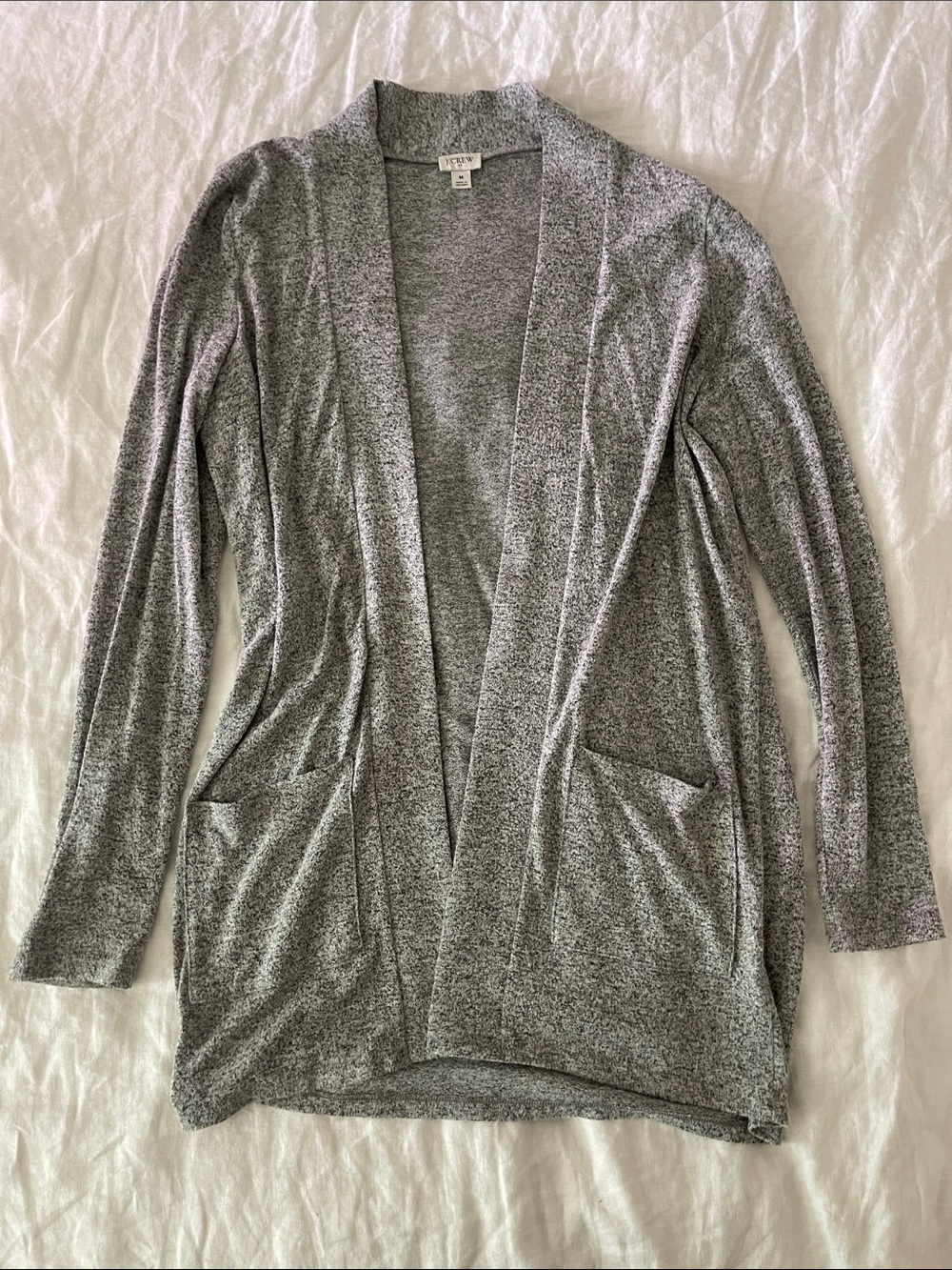 J. Crew Heather Gray Open-Front Women's Cardigan